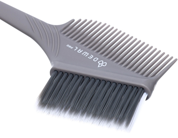 Фото Кисть для окрашивания DEWAL JB43grey, с прямой щетиной, разной длины, широкая, 55 мм, серая (Кисти для окрашивания волос)