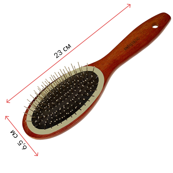 Фото Расческа массажная Weisen WS-2782-2-SHW деревянная, с металлическими штифтами, темно-коричневая (Расчёски и щётки)