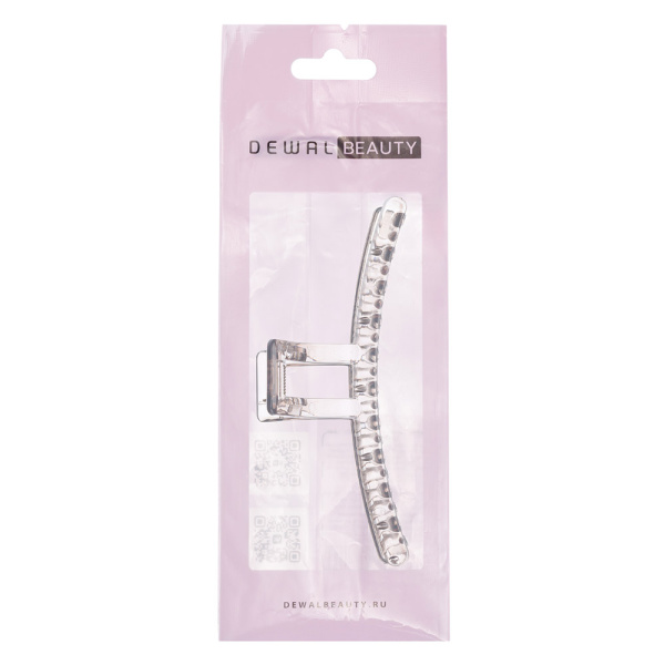 Фото Заколка-краб для волос Dewal Beauty 3000BD, серый прозрачный, 1 шт. (Заколки)