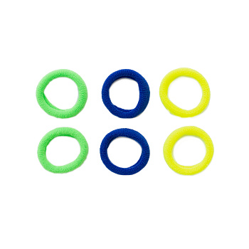 Резинки для волос Weisen WS-88AA-4 NEON mini, желтый/зеленый/синий, 6 шт.