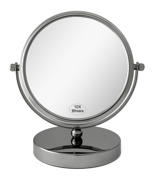 Фото Зеркало Weisen WS-834B-CHR настольное, 10Х-увеличение, d 15 см, h 19,5 см (Зеркала настольные)