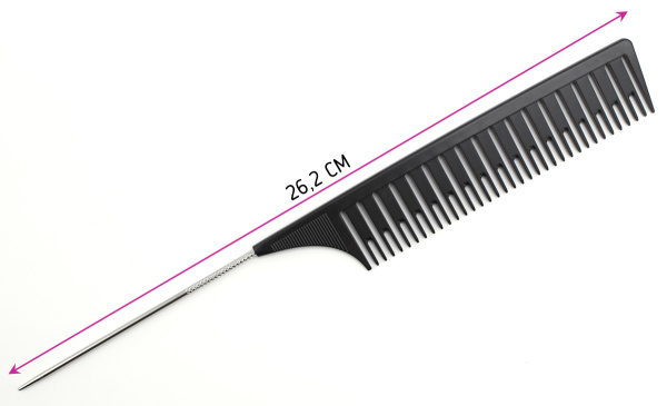 Фото Гребень Weisen ABS-21249 L Black большой, для мелирования, с хвостиком, 26 см (Гребни)