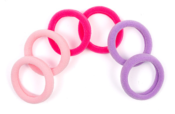 Резинки для волос Weisen WS-2446-1-12 Mix mini, розовый/сиреневый/фуксия , 6 шт.