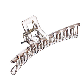 Заколка-краб для волос Dewal Beauty 3000BD, серый прозрачный, 1 шт.