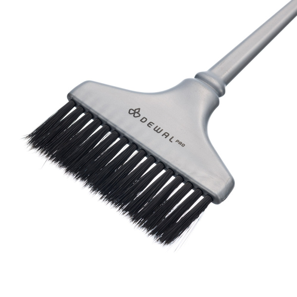Фото Кисть для окрашивания DEWAL T-1011, серая, с черной прямой щетиной, широкая, 80 мм (Кисти для окрашивания волос)